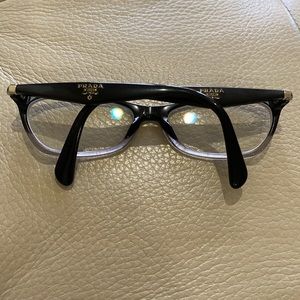 PRADA Swing 15PV Eyeglasses ZYY1O1 - Women Black Irregular prescription LIKE NEW